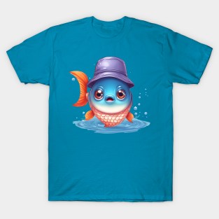 Cute fish with bucket hat T-Shirt